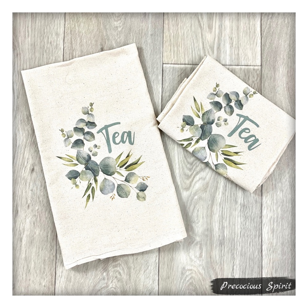 Tea leaves natural cotton flour sack tea towel